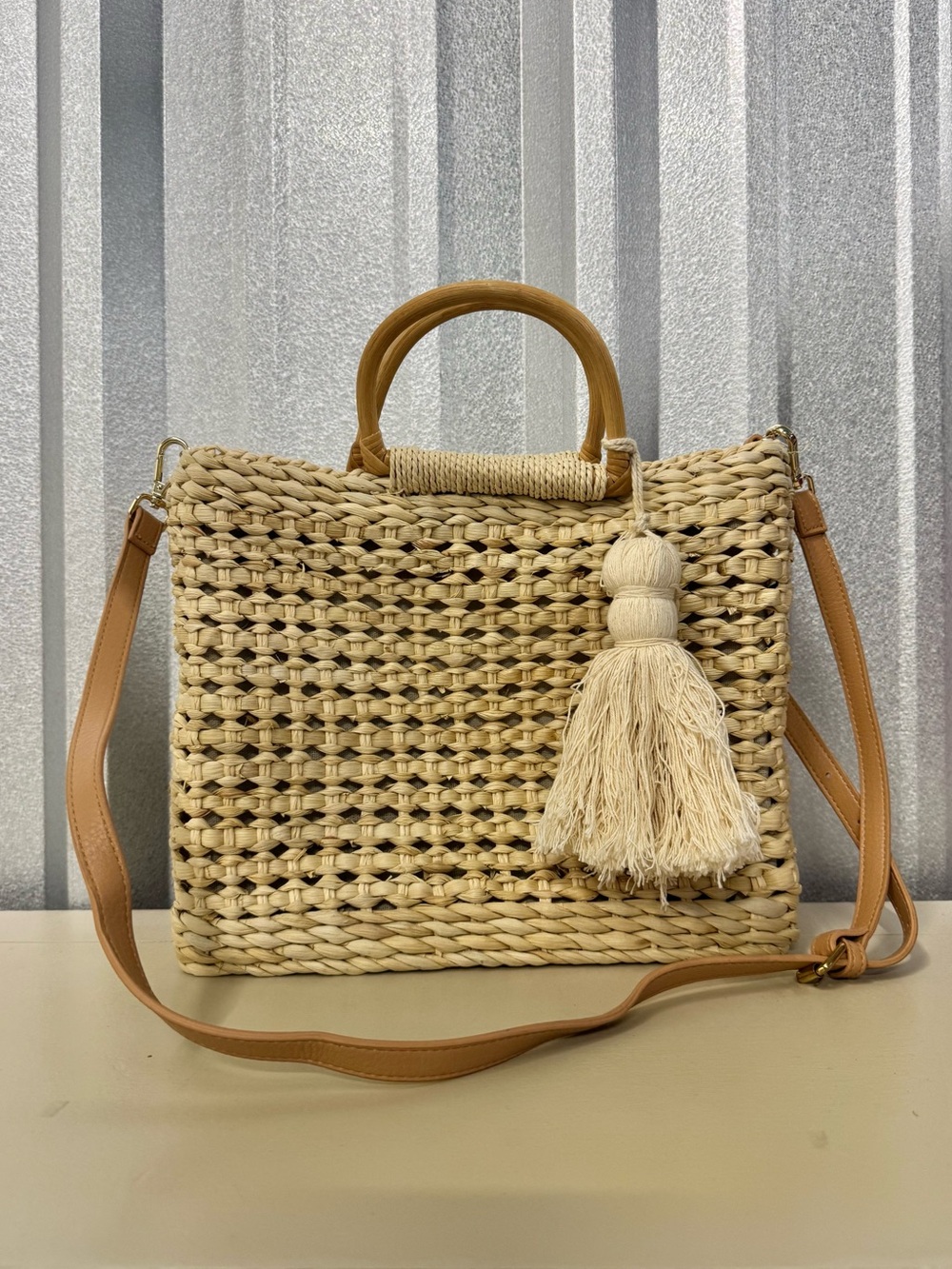 Zara Straw Crossbody Bag